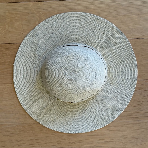 Vintage Betmar Classic Wide Brim Cream Sun Beach Garden Hat with Gold Details main image 10